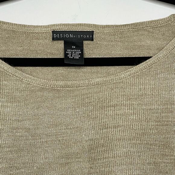 Design History‎ Sweatshirt Long Sleeve Knitted Pullover Brown Plus 1X Lagenlook - Picture 3 of 10